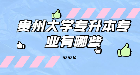 貴州大學專升本專業有哪些