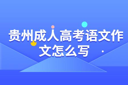 貴州成人高考語文作文