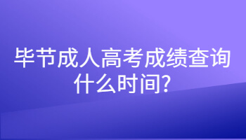 畢節成人高考成績查詢什么時間?