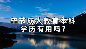 畢節成人教育本科學歷有用嗎?