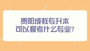 貴陽(yáng)成教專升本可以報(bào)考什么專業(yè)?