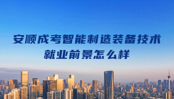 安順成考智能制造裝備技術(shù)就業(yè)前景怎么樣