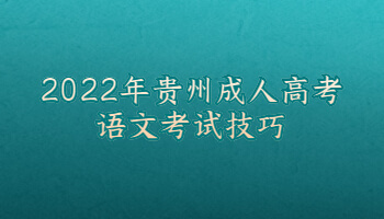 2022年貴州成人高考語文考試技巧
