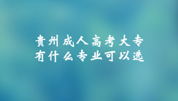 貴州成人高考大專有什么專業可以選