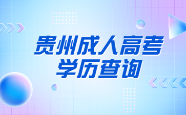 貴州成人高考學歷查詢