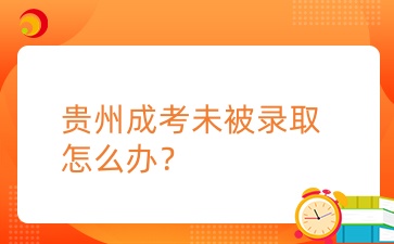2024年貴州成考未被錄取怎么辦？